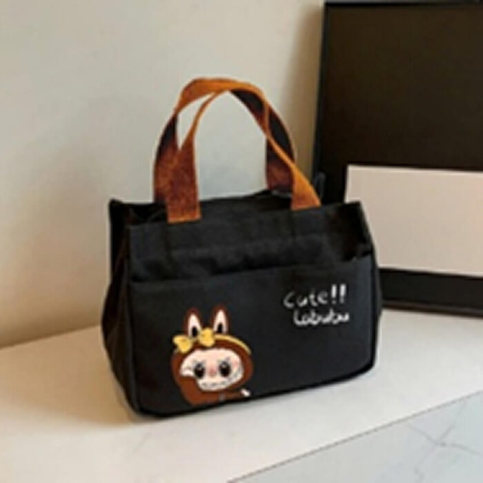 Custom-designed canvas tote bag with two compartments